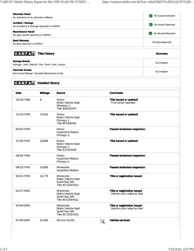 CARFAX Vehicle History Report for this 1988 SAAB 900 TURBO_ YS3AT75L4J7039540_Redacted_Page_2.jpg